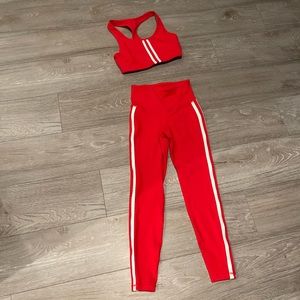 Red stripped activewear set